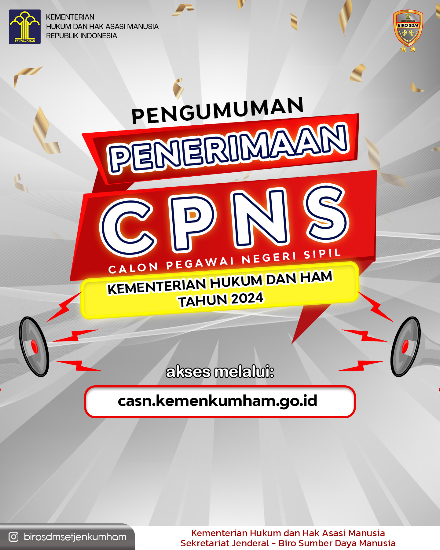 Penerimaan CPNS Kemenkumham telah dibuka 