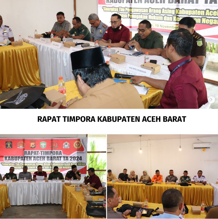 Kantor Imigrasi Kelas II Non TPI Meulaboh melaksanakan kegiatan Rapat TIM Pengawasan Orang Asing (TIMPORA) di Kabupaten Aceh Barat.